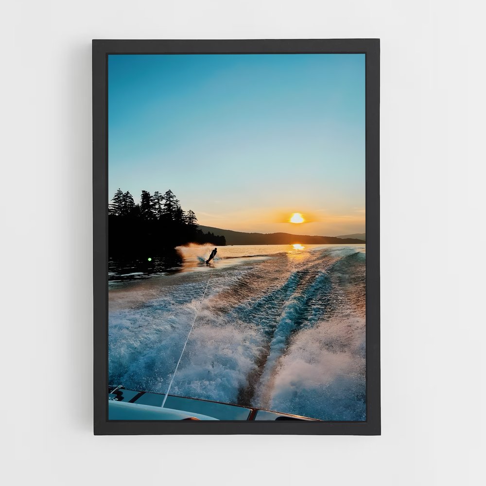 Poster Coucher de Glisse – affiche Ski nautique (vue 2)